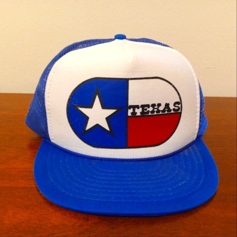 NOS NWOT Vintage '80s Texas mesh trucker snap back hat